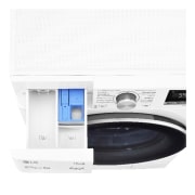 LG Waschmaschine mit  8 kg Kapazität | Energieeffizienzklasse B | 1400 U/Min. | Weiß mit silbernem Bullaugenring | V4W800B, V4W800B