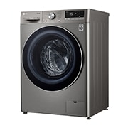 LG Waschmaschine mit 8 kg Kapazität | Energieeffizienzklasse A | 1.400 U./Min. | Platinum Silver mit Chrom-Bullaugenring | V708P2PA, V708P2PA
