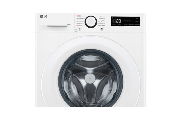 LG Waschtrockner (9 kg / 6 kg, 1.400 U./Min.), Weiß mit weißem Bullaugenring | W4WR32963, W4WR32963