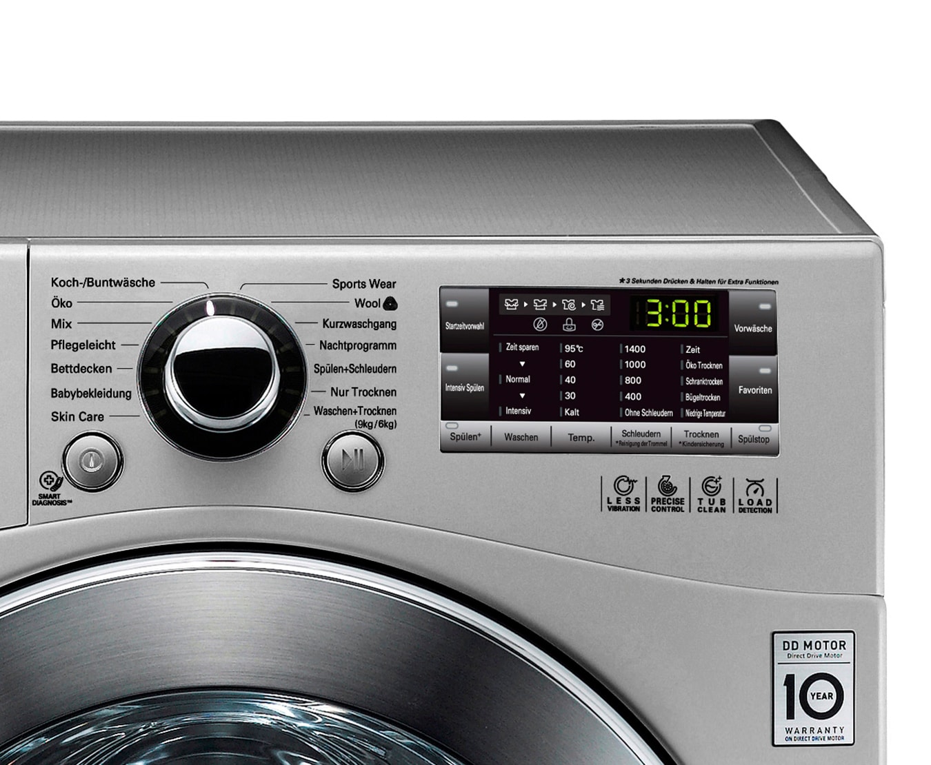 LG Waschtrockner der mit 6 Motion DirectDrive™-Technologie. 9 kg Waschen / 6 kg Trocknen., F14A8RD5
