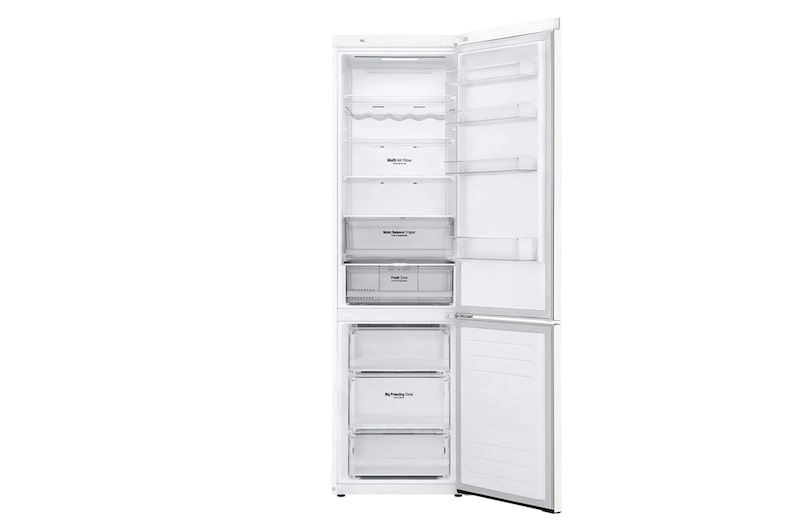 LG ​Kühl-Gefrierkombination | ​384​ Liter Nutzinhalt | Energieeffizienzklasse​ D​ | Premium Weiß​ ​| ​203 cm​ | Inverter Linear Kompressor®​ ​| ​GBB62SWFFN, GBB62SWFFN