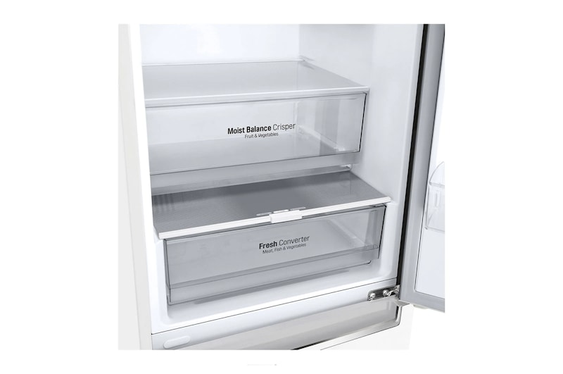 LG ​Kühl-Gefrierkombination | ​384​ Liter Nutzinhalt | Energieeffizienzklasse​ D​ | Premium Weiß​ ​| ​203 cm​ | Inverter Linear Kompressor®​ ​| ​GBB62SWFFN, GBB62SWFFN