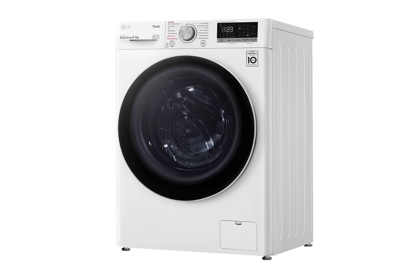 LG Waschtrockner mit AI DD® | 9 kg Waschen | 6 kg Trocknen | 1.400 U./Min. | Steam | TurboWash® | Neue Wohlfühl-Trommel | Wi-Fi-Funktion, V5WD906