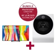 Vorderseite von Waschtrockner mit AI DD® | 9 kg Waschen | V5WD961 &amp; LG XBOOM Go PN7 Bluetooth Speaker V5WD961 PN7