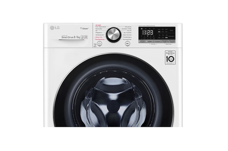 LG Waschtrockner | 8 kg Waschen/ 5kg Trocknen | Energieeffizienzklasse* A | AI DD™ | Steam, V6WD85S2