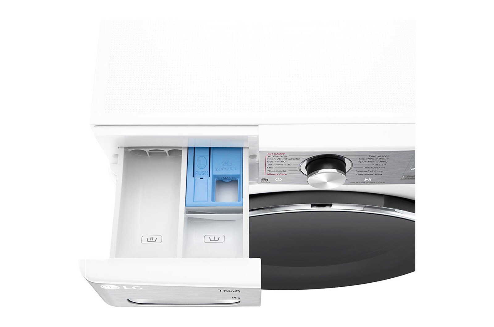 LG Waschmaschine Weiß (A-40%, 9 kg, 1.360 U./Min.) mit Steam & TurboWash® 360 | F4WR9592E, F4WR9592E