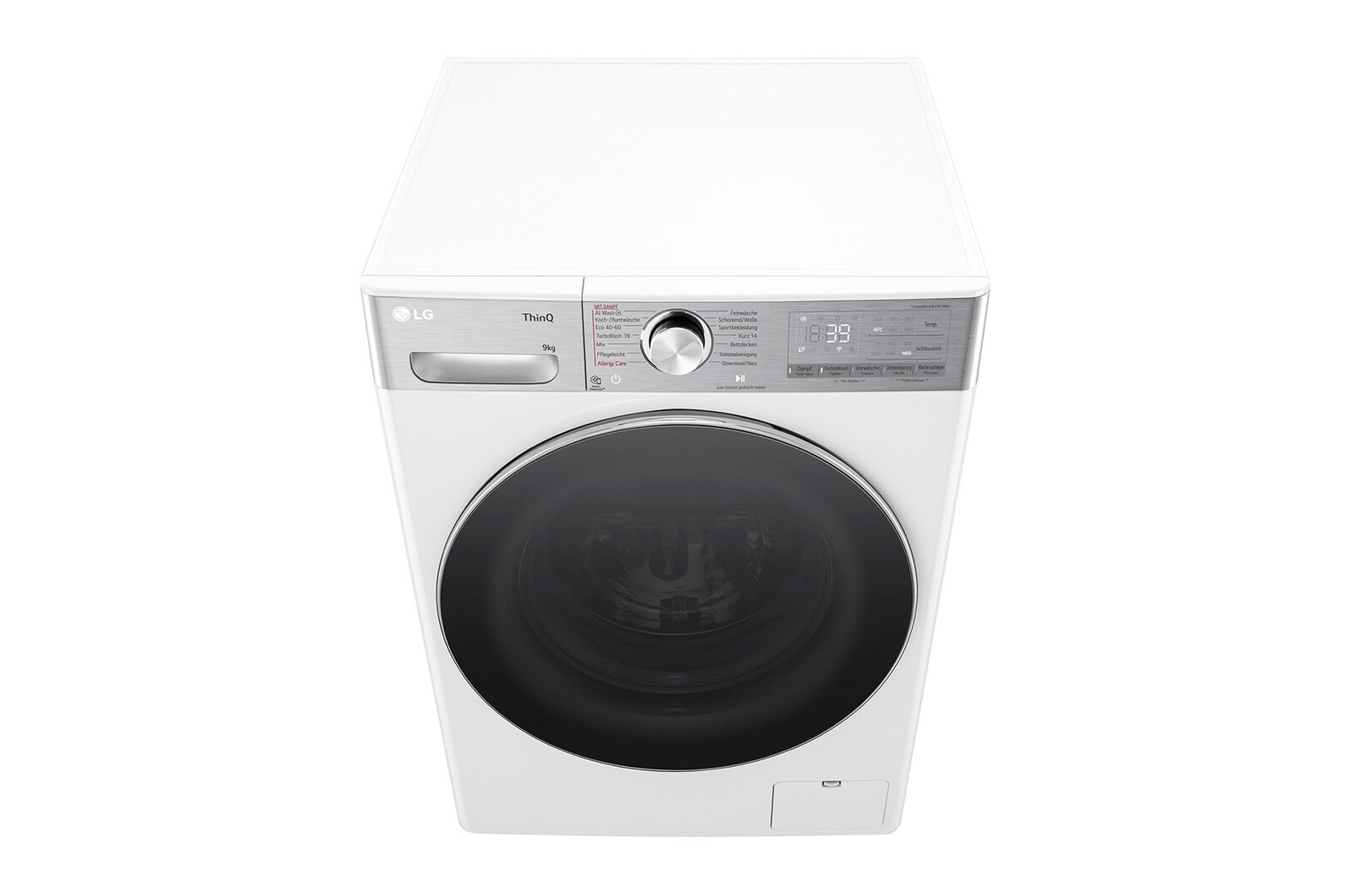 LG Waschmaschine Weiß (A-40%, 9 kg, 1.360 U./Min.) mit Steam & TurboWash® 360 | F4WR9592E, F4WR9592E