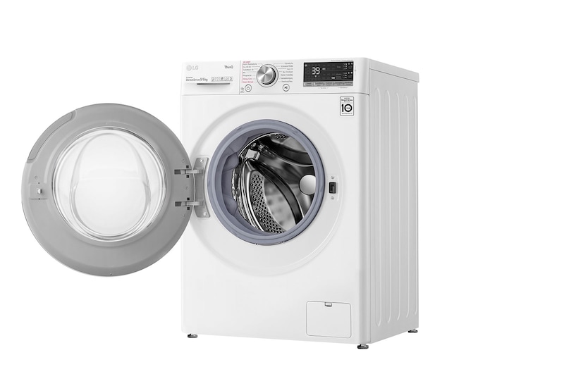 LG Waschtrockner mit 1400 U/Min. | 9 kg Waschen | 6 kg Trocknen | Weiß mit Chrome Bullaugenring | V7WD96AT2, V7WD96AT2