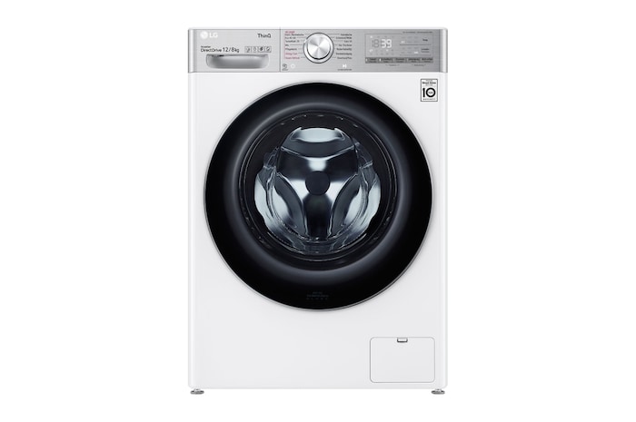 LG Waschtrockner Weiß (E/A, 12 kg / 8 kg, 1.360 U./Min.) mit Steam & TurboWash® 360° | V9WD128H2, V9WD128H2