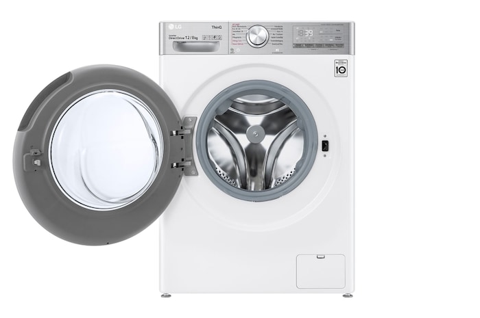 LG  Waschtrockner Weiß (E/A, 12 kg / 8 kg, 1.360 U./Min.) mit Steam & TurboWash® 360° | V9WD128H2, V9WD128H2