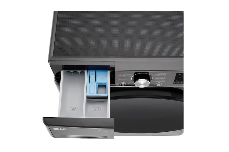 LG Waschtrockner Schwarz (D/A, 9 kg / 6 kg, 1.360 U./Min.) mit Steam & TurboWash® 360° | W4WR7096YB, W4WR7096YB