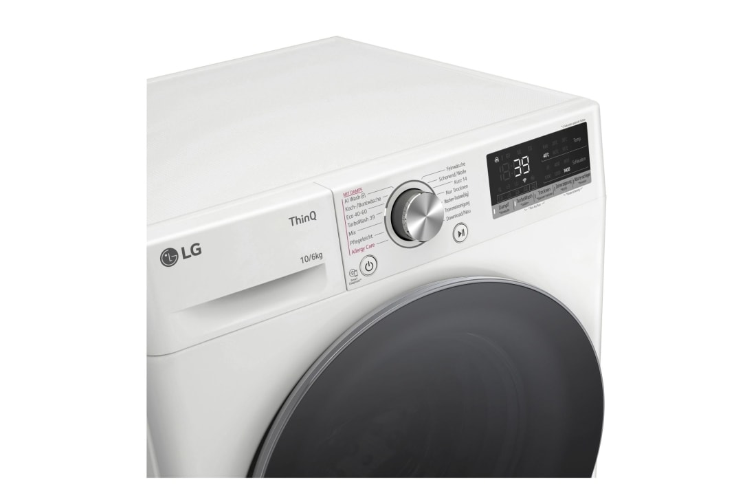 LG  Waschtrockner Weiß (EEK D/A, 10 kg / 6 kg, 1.360 U./Min.) mit Steam & TurboWash® 360° | W4WR70X61, W4WR70X61