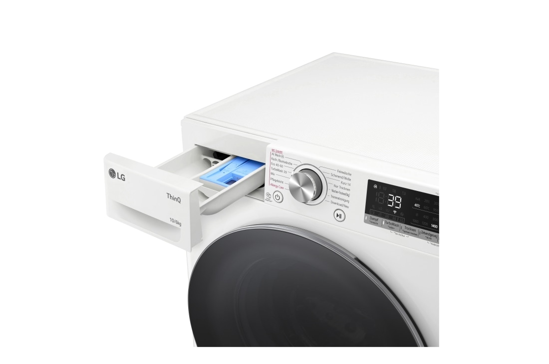 LG  Waschtrockner Weiß (EEK D/A, 10 kg / 6 kg, 1.360 U./Min.) mit Steam & TurboWash® 360° | W4WR70X61, W4WR70X61