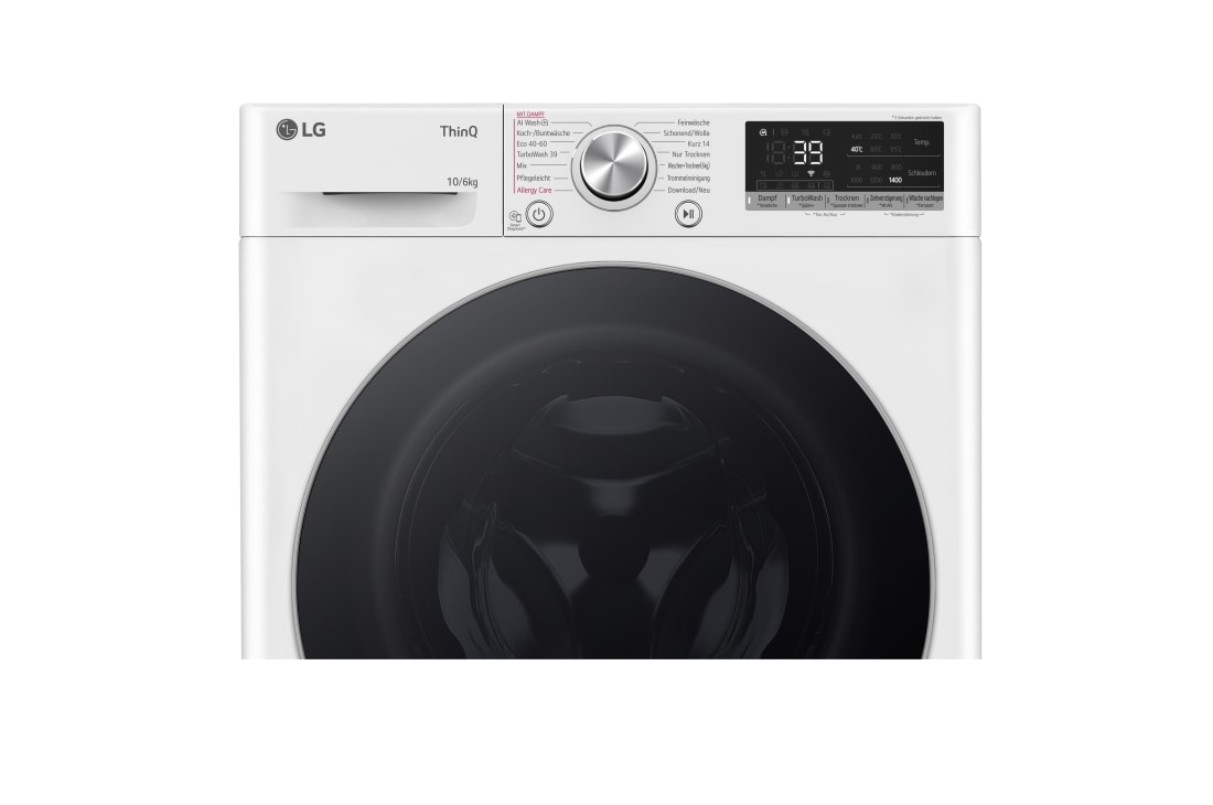 LG  Waschtrockner Weiß (EEK D/A, 10 kg / 6 kg, 1.360 U./Min.) mit Steam & TurboWash® 360° | W4WR70X61, W4WR70X61