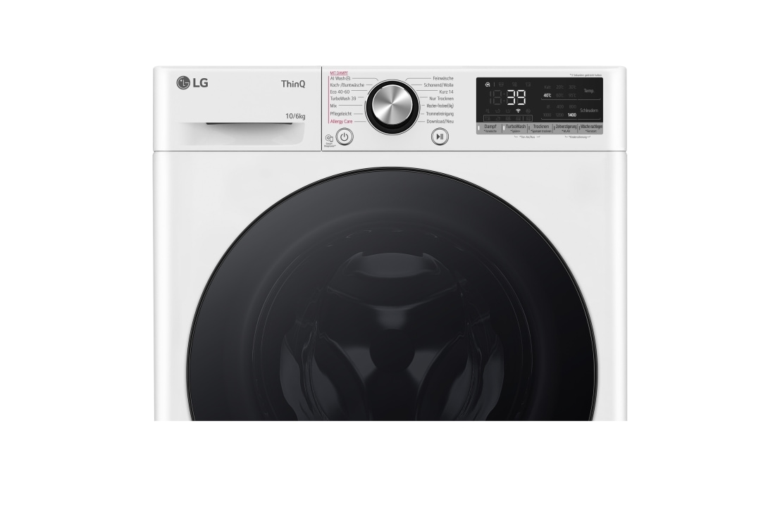 LG  Waschtrockner Weiß (EEK D/A, 10 kg / 6 kg, 1.360 U./Min.) mit Steam & TurboWash® 360° | W4WR70X6Y, W4WR70X6Y