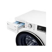 LG Waschtrockner mit 1.400 U./Min. | Energieeffizienzklasse B | 9 kg Waschen | 6 kg Trocknen | Weiß mit silbernem Bullaugenring | W4WV75961, W4WV75961