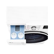 LG Waschtrockner mit 1.400 U./Min. | Energieeffizienzklasse B | 9 kg Waschen | 6 kg Trocknen | Weiß mit silbernem Bullaugenring | W4WV75961, W4WV75961