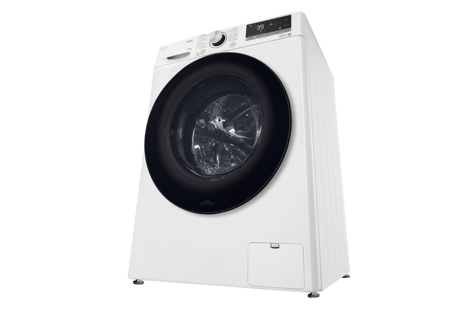 LG Waschtrockner mit 1.400 U./Min. | Energieeffizienzklasse E | 9 kg Waschen | 6 kg Trocknen | Weiß mit schwarzem Bullaugenring | W4WV90968C, W4WV90968C