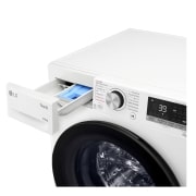 LG Waschtrockner mit 1.400 U./Min. | Energieeffizienzklasse E | 9 kg Waschen | 6 kg Trocknen | Weiß mit schwarzem Bullaugenring | W4WV90968C, W4WV90968C