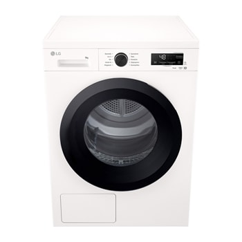 Die AI Dry™-Funktion des LG Trockners RT90X8C, die zeigt, wie Sensoren die Gewebefeuchtigkeit für optimales Trocknen erkennen, mit Energieeffizienzklasse B.