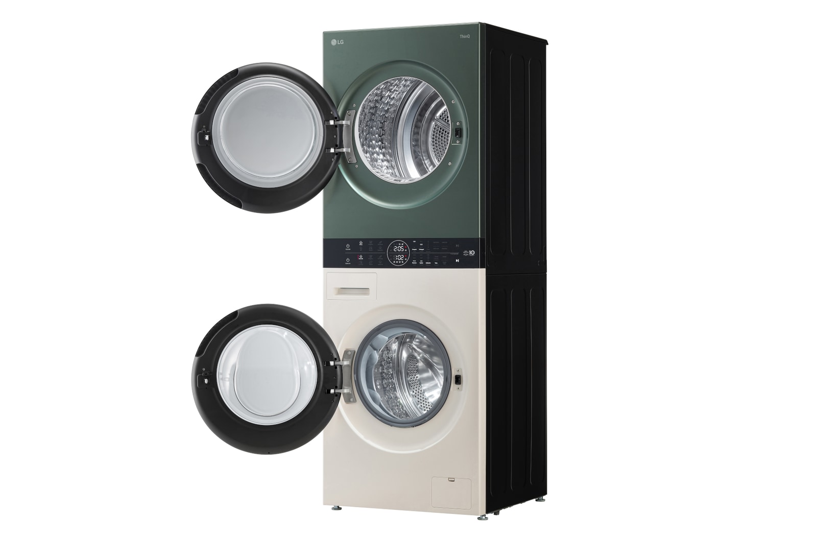 LG WashTower Weiß/Grün (Waschmaschine: EEK A, 12kg, 1350 U./Min.; Trockner: EEK C, 10kg) Waschmaschine & Trockner in einem Gerät I WT1210EGF, WT1210EGF