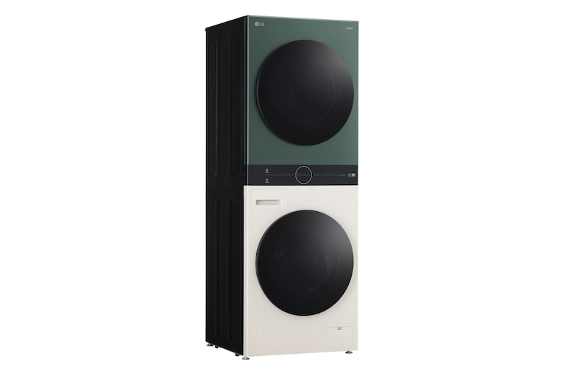 Die Smart Pairing-Funktion des LG WashTower WT1210BBF, die den Trockenzyklus automatisch mit dem Waschzyklus synchronisiert, mit Energieeffizienzklasse A (Waschmaschine).