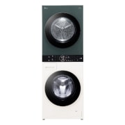 Vorderseite von WashTower Weiß/Grün (Waschmaschine: EEK A, 12kg, 1350 U./Min.; Trockner: EEK C, 10kg) Waschmaschine & Trockner in einem Gerät I WT1210EGF WT1210EGF