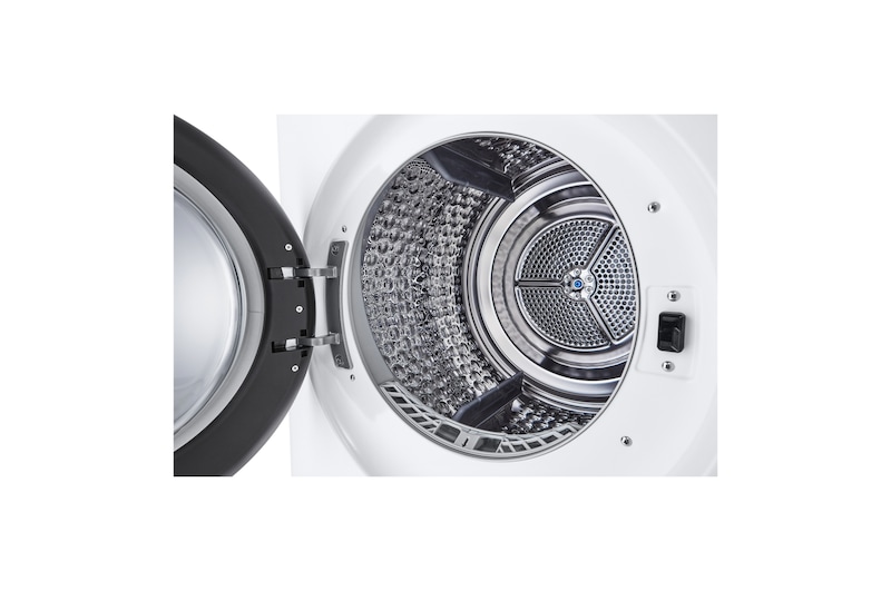 Technische Installationsanleitung für den LG WashTower, die erforderliche Abstände wie 10 cm hinten und 5 cm an den Seiten zeigt.