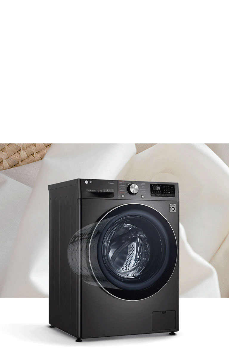 Waschmaschine mit 9 kg Kapazität | EKK A | 1400 U./Min. | Platinum Black  mit schwarzem Bullaugenring | F4WR709YB - F4WR709YB | LG DE