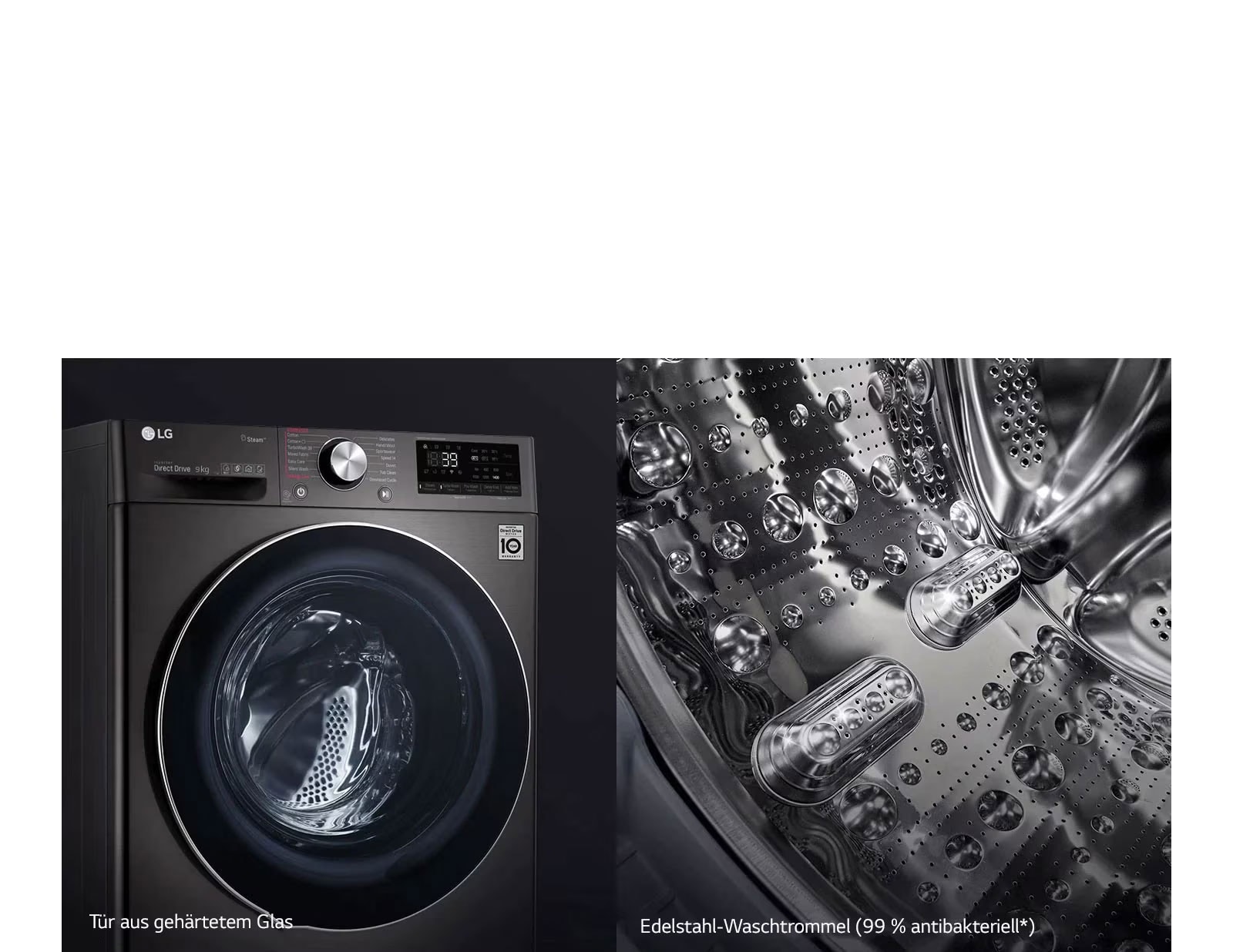 Waschmaschine mit 9 kg Kapazität | EKK A | 1400 U./Min. | Platinum Black  mit schwarzem Bullaugenring | F4WR709YB - F4WR709YB | LG DE