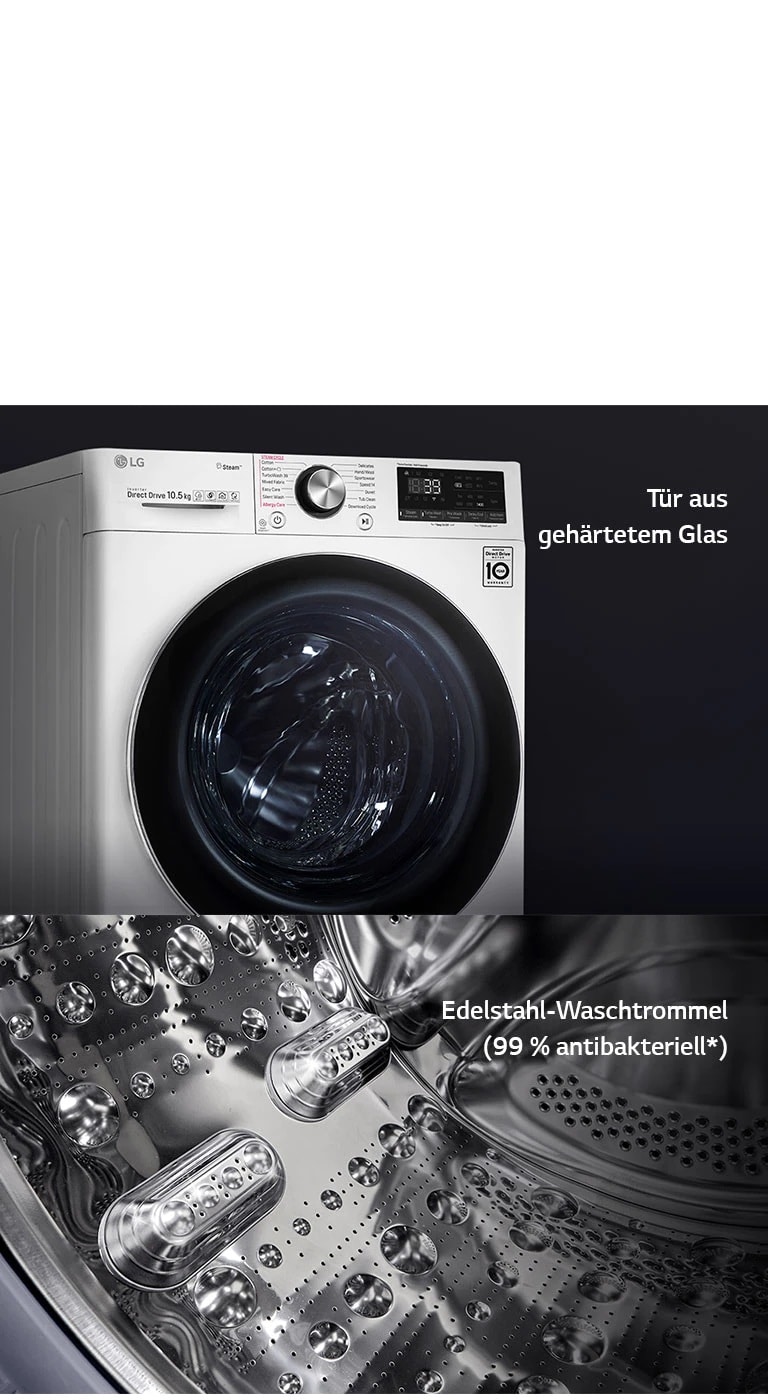 SLIM Waschmaschine | 8,5 kg | AI Direct Drive® | Steam| TurboWash® 360° |  ThinQ® | LG DE