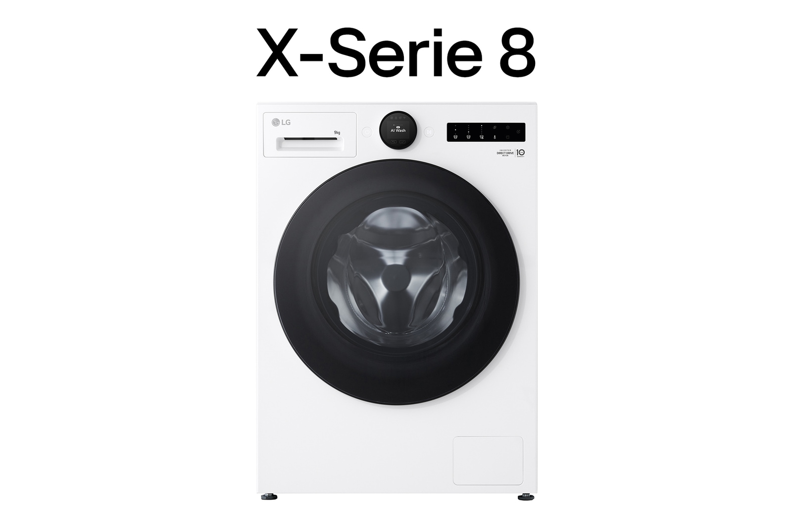 Vorderseite von Waschmaschine Weiß (EEK A-20%*, 9 kg,  1.350 U./Min.) mit AI DD® & TurboWash®360° | F4WX809YC F4WX809YC