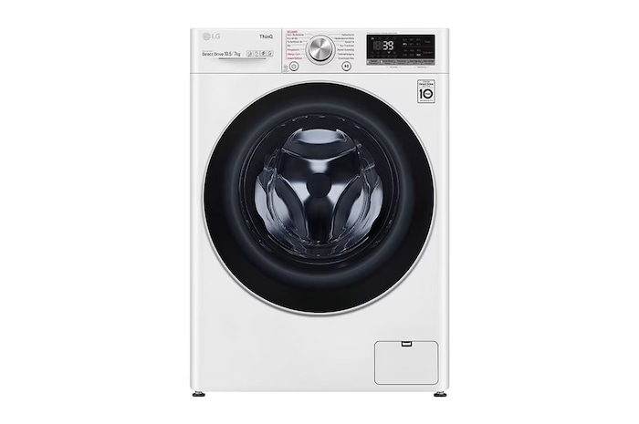 LG  Waschtrockner Weiß (E/A, 10,5 kg / 7 kg, 1.360 U./Min.) mit Steam & TurboWash® 360° | V7WD107H2E, V7WD107H2E