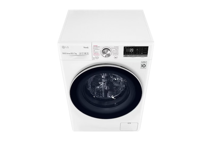 LG  Waschtrockner Weiß (E/A, 10,5 kg / 7 kg, 1.360 U./Min.) mit Steam & TurboWash® 360° | V7WD107H2E, V7WD107H2E