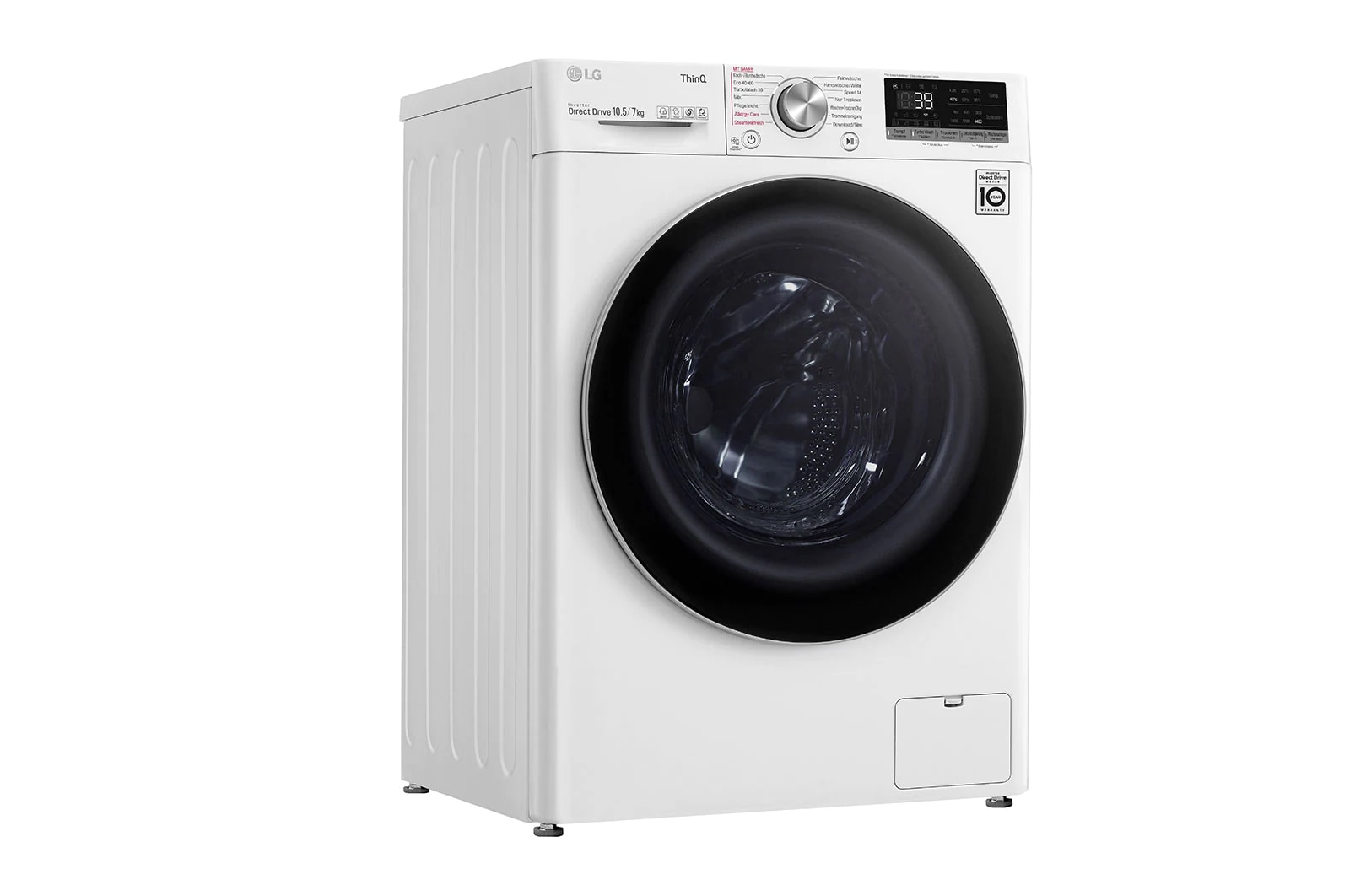 LG  Waschtrockner Weiß (E/A, 10,5 kg / 7 kg, 1.360 U./Min.) mit Steam & TurboWash® 360° | V7WD107H2E, V7WD107H2E