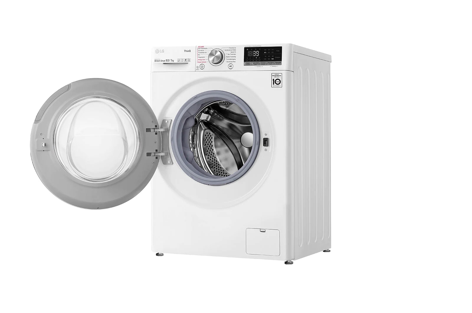 LG  Waschtrockner Weiß (E/A, 10,5 kg / 7 kg, 1.360 U./Min.) mit Steam & TurboWash® 360° | V7WD107H2E, V7WD107H2E
