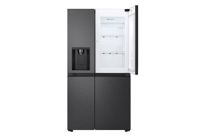 LG Side-by-Side mit Eis-, Crushed Ice- und Wasserspender | 638 Liter Kapazität | Festwasseranschluss | Metallic Black | GSJC40EPPE, GSJC40EPPE