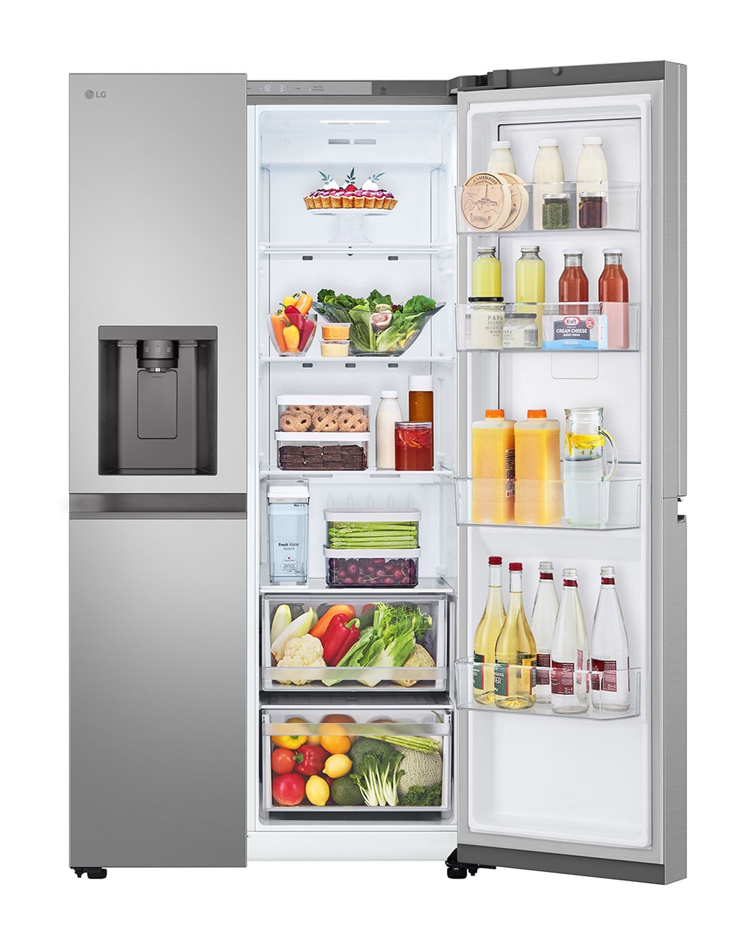 Side By Side Mit Wassertank Und Barfach Side-by-Side Kühlschrank (E, 641L, 179cm hoch) mit Eis-, Crushed Ice