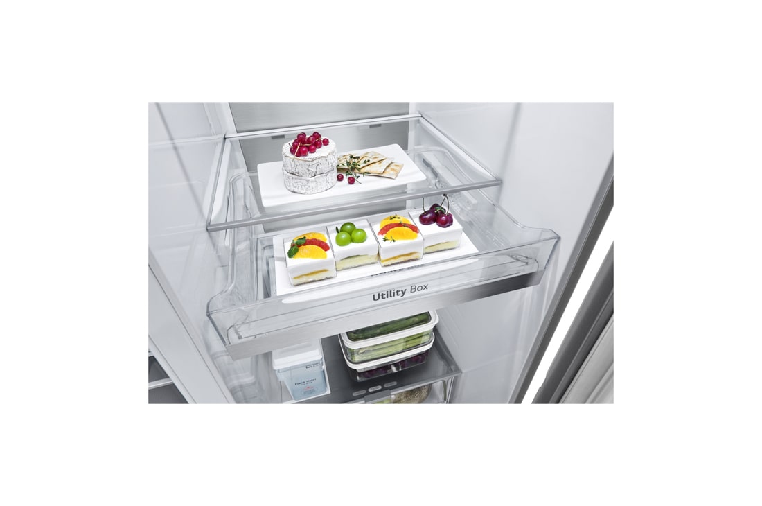 LG Side-by-Side Kühlschrank (EEK B, 623L, 179 cm hoch) mit Eis-, Crushed Ice- und Wasserspender & internem Wassertank | GSLE91MBAB, GSLE91MBAB