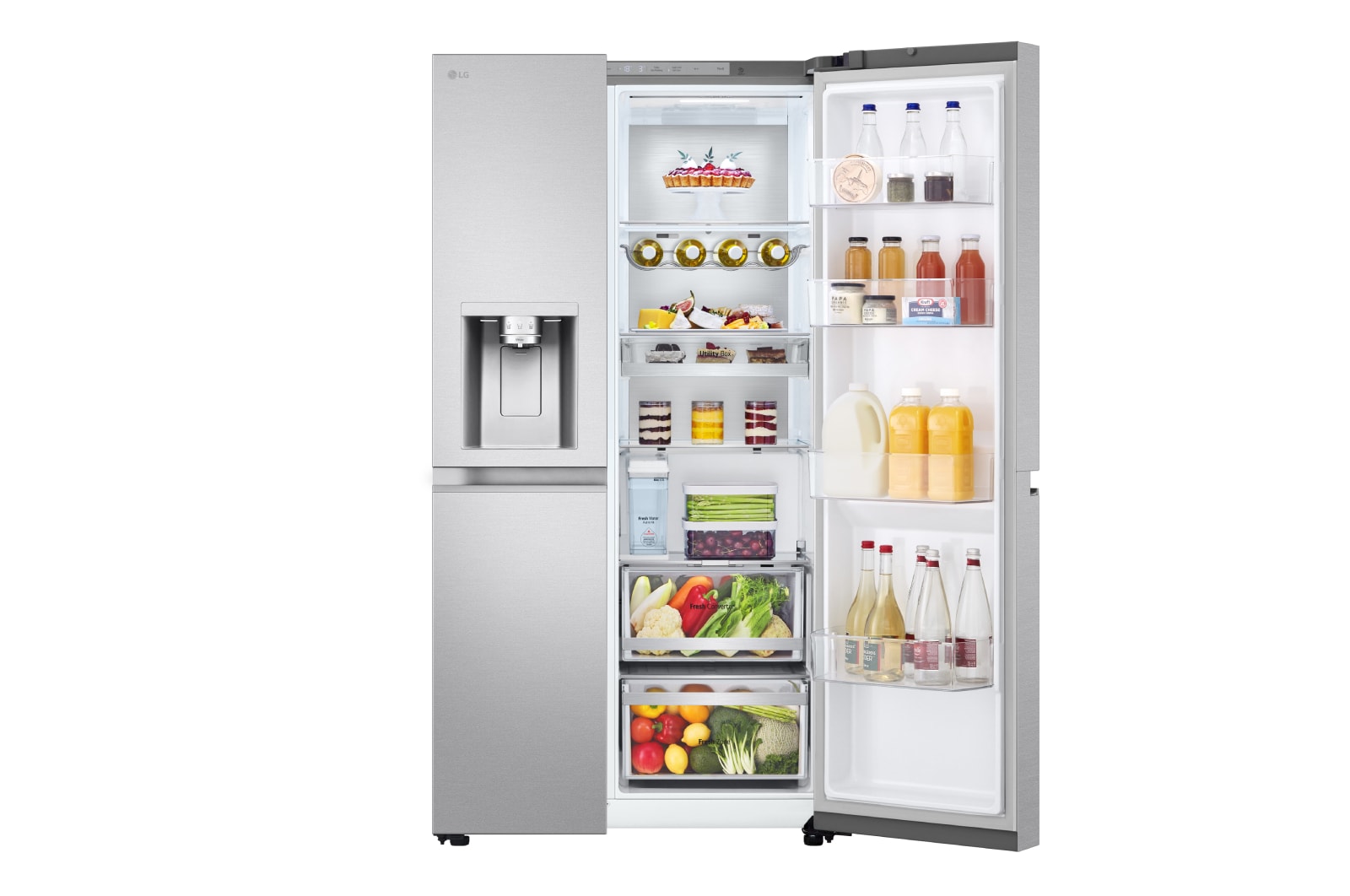 LG Side-by-Side Kühlschrank (B, 623L, 179 cm hoch) mit Eis-, Crushed Ice- und Wasserspender & internem Wassertank | GSLE91MBAB, GSLE91MBAB