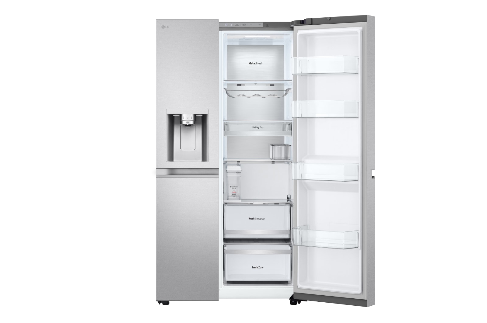 LG Side-by-Side Kühlschrank (B, 623L, 179 cm hoch) mit Eis-, Crushed Ice- und Wasserspender & internem Wassertank | GSLE91MBAB, GSLE91MBAB