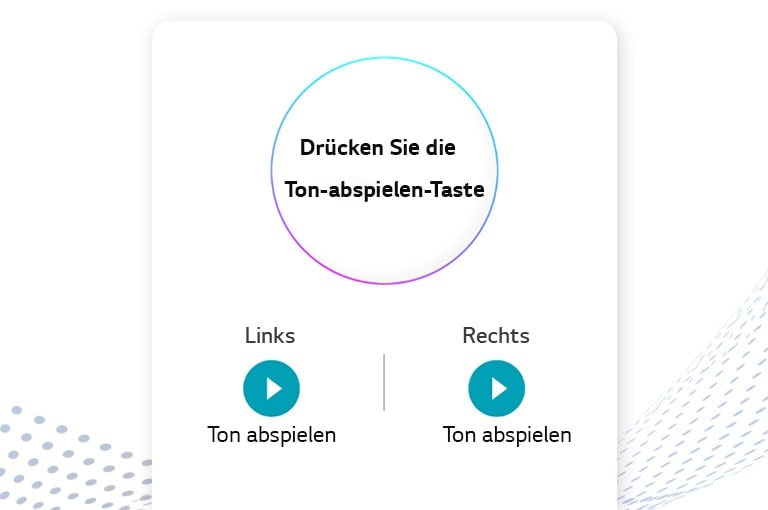 Der Screenshot der Benutzeroberfläche für die App „Meine Earbuds finden“ zeigt die Schaltflächen Links und Rechts für jeden Earbuds.