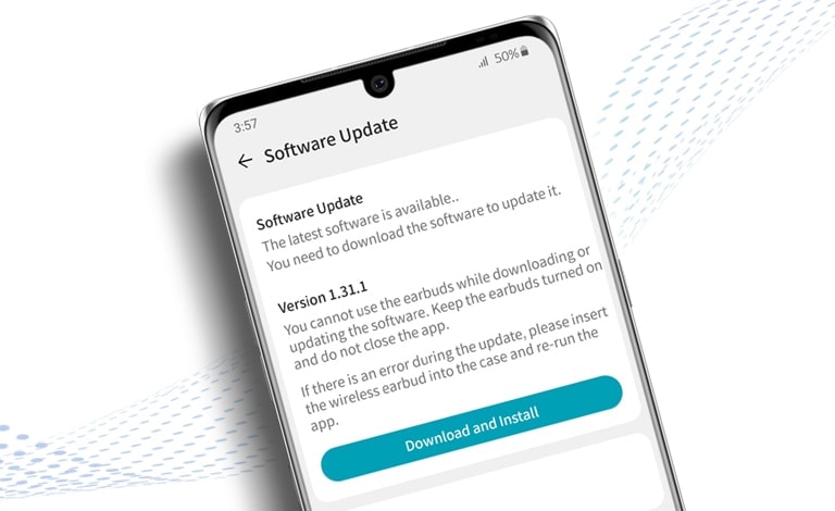 Draufsicht auf ein Smartphone mit einem Software-Update-Bildschirm.
