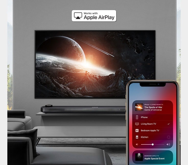 AirPlay macht's möglich. Ansehen.</br> Anhören. Teilen.1