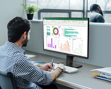 Szene eines Arbeiters mit 27BQ65UB.