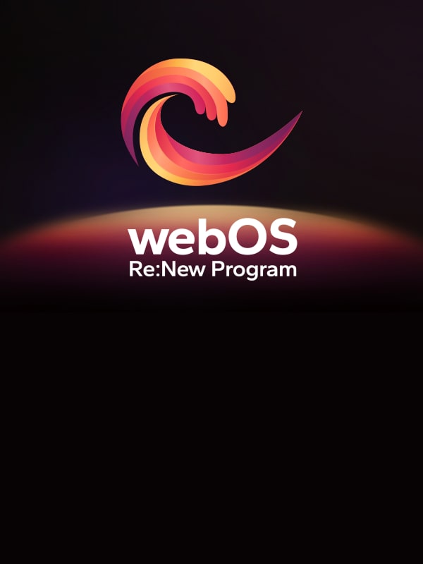 LG Smart Monitor Grafik mit webOS Re:New Program Logo und CES 2025 Honoree Badge zeigt kontinuierliche webOS-Updates.