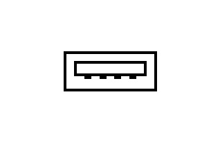 Piktogrammbild des USB-Anschlusses.