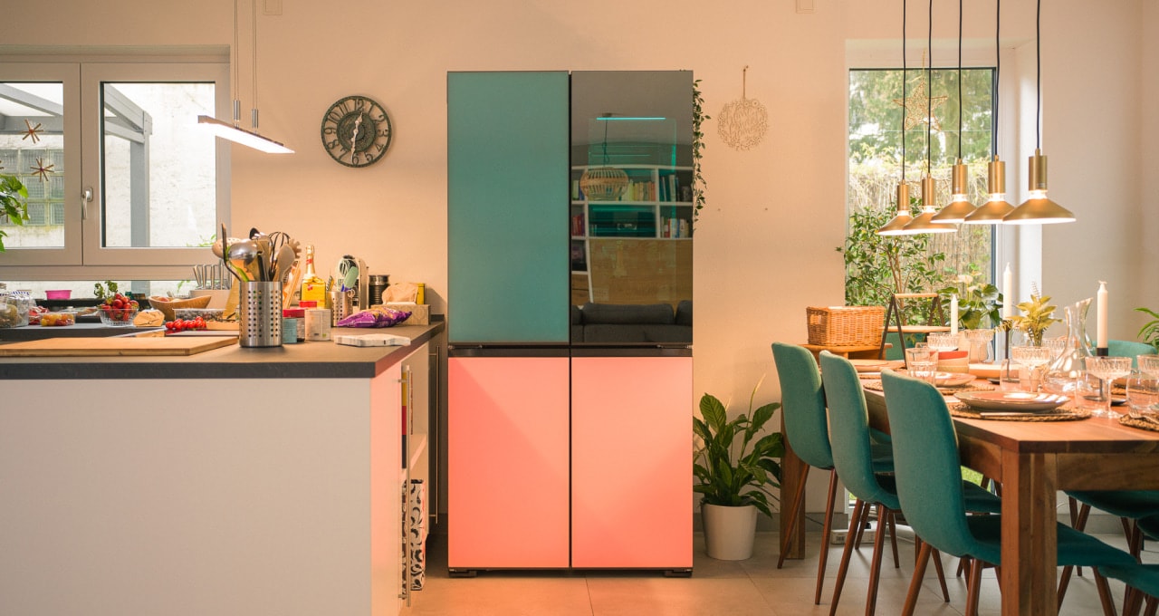 Der LG MoodUP Refrigerator fügt sich nahtlos in das Kücheninterieur ein.