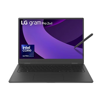 Vorderseite von 16 Zoll gram Pro 2in1 Laptop mit Windows 11 Pro | Intel® Core™ Ultra 7 Prozessor | 16GB LPDDR5x RAM | 1TB Dual SSD | 16TB90TP-K.AP78G