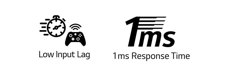 Logo von Low Input Lag,Logo von 1 ms Response Time